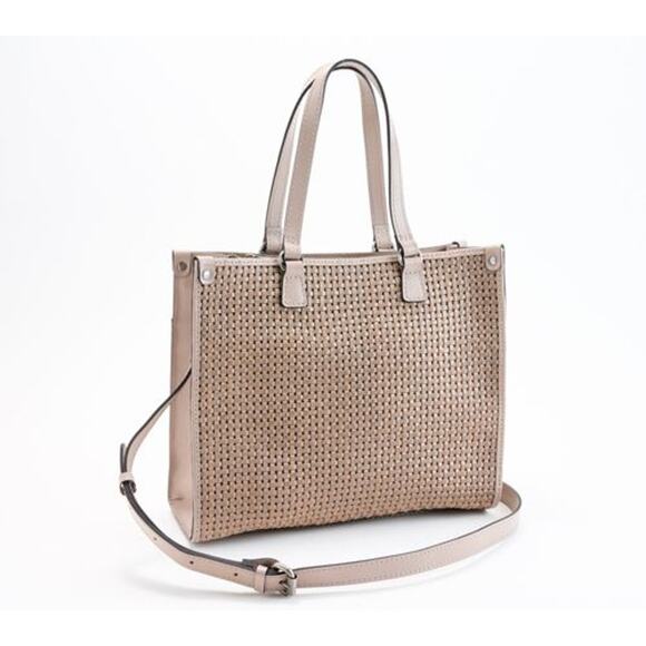 Patricia Nash Leather Ava Medium Tote with Crossbody Strap Tuareg Woven - Picture 16 of 16